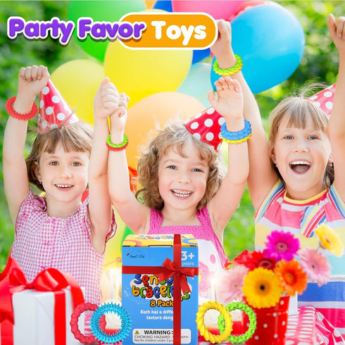8 Pack Sensory Fidget Toys for Kids Adults - Stretchy Fidget Toys Bracelet | Texture & Calming Autism Sensory Toys