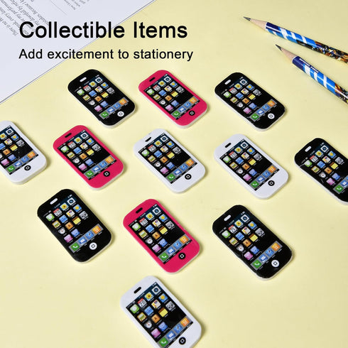 20Pcs Phone Erasers for Kids Bulk, Mini Cool Cell Phone Erasers for School Supplies and Party Favors