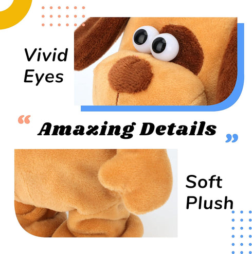 Hopearl Talking Dog Toy, Interactive Animated Plush Buddy, Repeats What You Say, 8'' for Toddlers