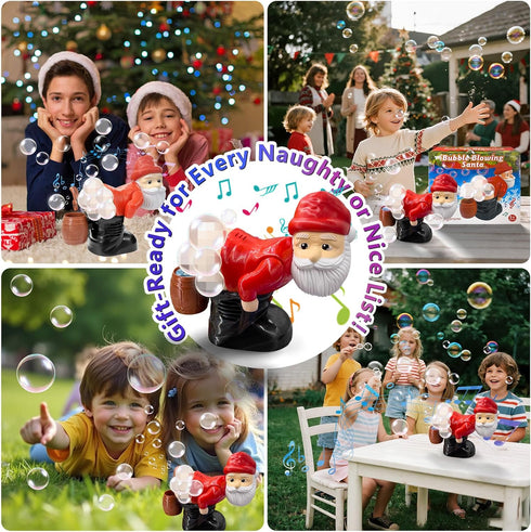 Generic 2 Musical Santa Bubble Blower Pcs Bubble Blowing Santa Bubble Machine with Flashing Lights Automatic Santa