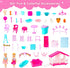 Doll House Portable & Foldable Dollhouse with 60+ Pcs & 2 Dolls, Playhouse Toy for Kids