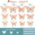 3D Gold Butterfly Wall Decor, 4 Styles 3 Sizes Removable Stickers for Party Decorations, Cake Decor, Metallic Kids Room