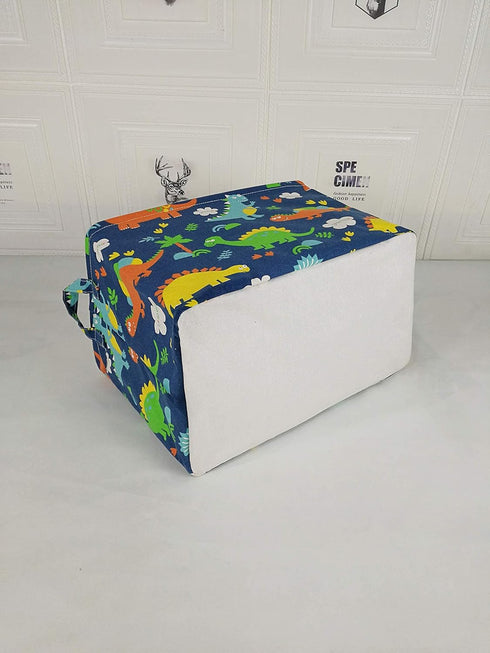 Kids Storage Basket with Blue Dinosaur Pattern, Rectangle Laundry Hamper, Baby Toys Storage Box with Handles for Boys