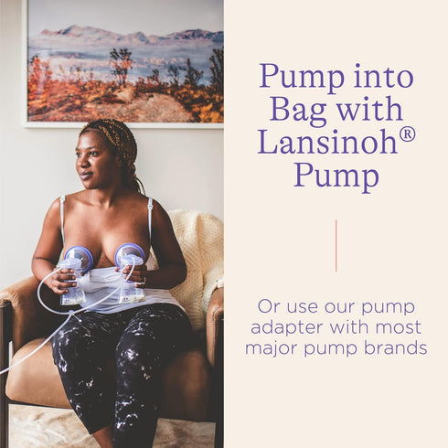 Lansinoh Breastmilk Storage Bags, 50 Count, Presterilized, Hygienically Doubled-Sealed for Refrigeration and Freezing,