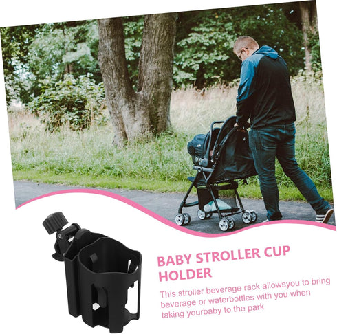 LIOOBO Easy Install Stroller Cup Holder for Elderly Walkers Wheelchairs Bikes Drinks Holder Compatible with Prams