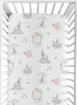 Sweet Jojo Designs Blush Pink and Grey Woodland Boho Dream Catcher Arrow Girl Baby Crib Sheet for Gray Bunny Floral