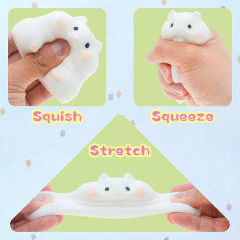 2pcs Taba Squishy Handmade Hamster Squeeze Toys, Stress Relief Squishies for Kids Party Favors,Fidget Toys Suitable