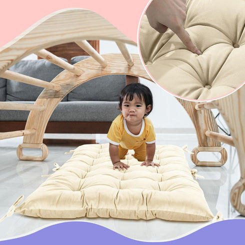 Set (34 20 3 inch, ROYALAY Premium Climbing Arch for Kids, Arch Cushion Floor Cushion Toddler Nap Mat * * Apricot)