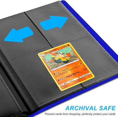 4 Pocket Card Binder for Trading Cards, 160 Pocket Album for Sports, Baseball, Game Cards, Mini TCG Binder (Navy Blue)
