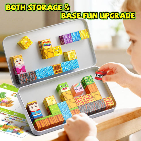 Zerxpho 45PCS, 3+, Mini Magnetic Blocks, Magnetic Blocks Building Toys with Travel Case STEM Educational Construction
