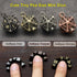 Haxtec Mini Metal DND Dice Set - 20mm Black Gold Hollow D20 Necklace with Antique Tiny Copper Dice