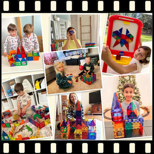 3+ Magnetic Tiles Toddler Building Blocks Toys, Magnet Montessori Kids Toys for Year Old Boys and Girls, Preschool