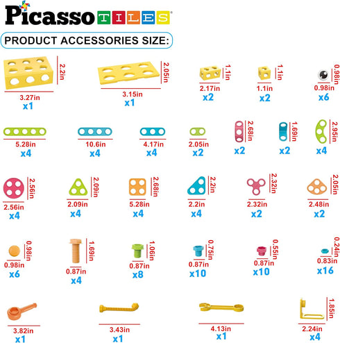 115 Set Playset 3+ PTN115 PicassoTiles Piece Building Blocks Kids STEM Toy Construction Engineering Sensory Toys Kit