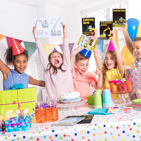 24 Clabby Pieces Construction Trucks Coloring Book Construction Birthday Party Favors Building Coloring Book Including
