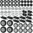 BroTex Wheels and Axles Building Blocks Set, Vehicle Truck Tires Compatible with