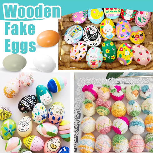 15 Eggs,3 Eggs,Dummy Pcs Wooden Fake Colors Wood Eggs,Fake Chicken Eggs Help Laying Hen,Nest Eggs for Crafts,Nesting