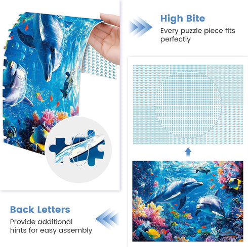300 300 20.5*15 Piece Puzzles for Adults,Underwater World Jigsaw Puzzle for Adults Kids Seniors,Recycled Cardboard