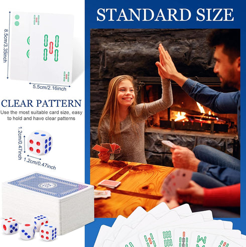 Mahjong Cards Playing Cards Chinese Mah Jongg 2024 American Majhong Games Large Print Handheld Poker Mahjong Playing Cards with 4 Dices HomeTable Game