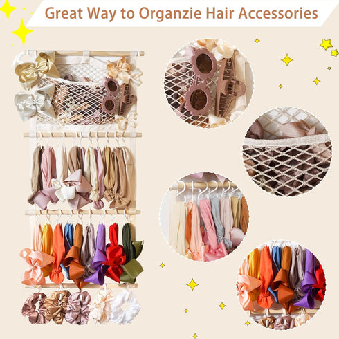 kangaroo Headband Holder Hair Bows Organizer for Baby Girls Large Capacity Bow Holder Hair Accessories Wall Hanging