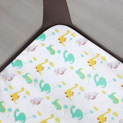 Pack and Play Sheets, 2 Pack Mini Crib Sheets, Stretchy Fitted Sheet for Graco Pack n Play, Dinosaur and Grey Star
