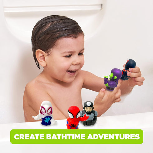 Spidey & His Amazing Friends 5 Piece Finger Puppet Set - Educational, Bath, Party Favors, Floating Pool Toys