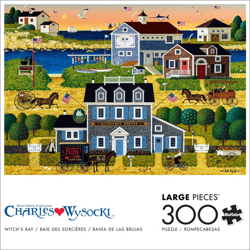 Buffalo Games - Charles Wysocki - Witch's Bay - 300 Piece Jigsaw Puzzle for Adults 14 and up Challenging Puzzle Perfect for Game Nights - Finished Puzzle Size is 21.25 x 15.00