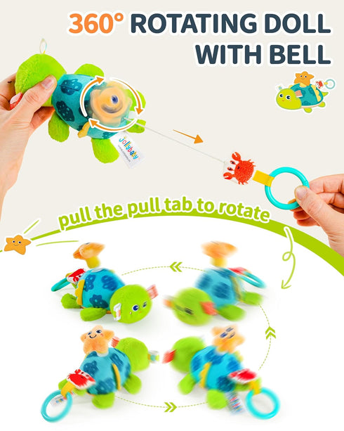 Jollybaby Baby Rattles & Soft Plush Hanging Toy for Stroller Crib car seat and Play Gym, Sensory Developmental Toys