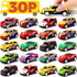 AZEN 30 Pcs Mini Vehicles Pull Back Cars, Party Favors for Kids 4-8, Bulk Race Cars Toys, Goodie Bag Stuffers