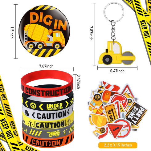 244 Set 24 Capoda Pcs Construction Birthday Party Favors for Guests Include Mini Truck Toys Goodie Bags & Construction