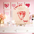 PATRDIO My First Valentine Footprint Wooden Board - Gender Revealing Wooden Decoration, Diy Footprint Wood Craft, Our