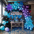 Black Purple Blue Balloon Arch Kit with 2Pcs Star Balloons, Metallic Purple Blue Garland for Kids Video Game Party