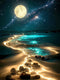 Jazcimdo Moonlight Jigsaw Puzzles for Adults 1000 Pieces, Sparkling Beach Nature Landscape 1000