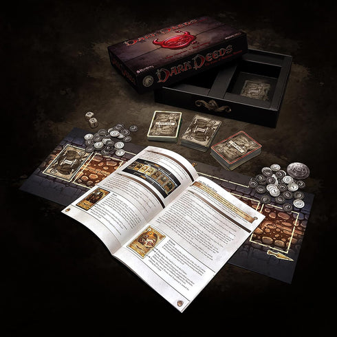 Modiphius Entertainment Dark Deeds - Darkly Humorous Strategy Board Game for Ages 14+, 2-5 Players, 60 Min