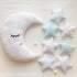 Perfectto Design Kids Moon Decorative Pillow, Stars Garland for Girls Toddler Room - Fluffy Moon, Stars Wall Decor
