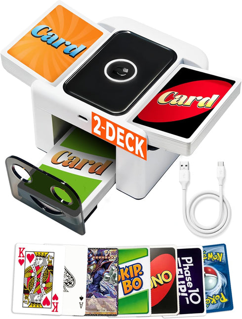 CrazyOwl Automatic Card Shuffler Machine, Card Shuffler and Dealer for 12 Decks, Quiet