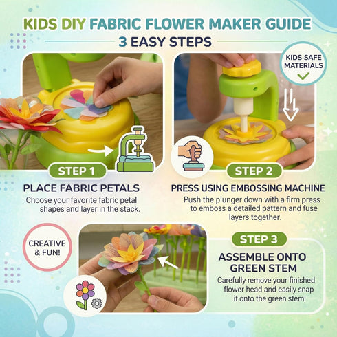 3+ Fabric Flower Bouquets Toys, DIY Craft Kits Toys for Kids - Flowers Market Toy, Build Your Flower Bouquet, Arts