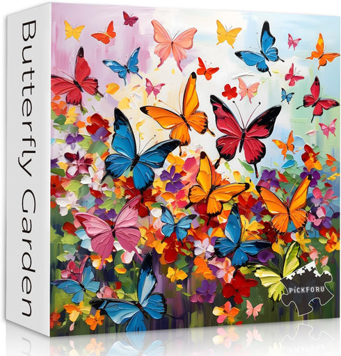 Butterfly Puzzles for Adults 1000 Pieces - Colorful Flower Art Painting Garden Puzzle, Challenging