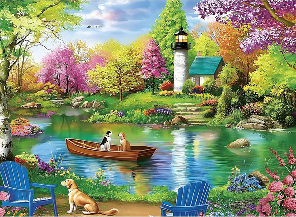500 Piece Puzzles for Adults,Large Piece Lake Landscape Puzzle for Adults Seniors,Unique