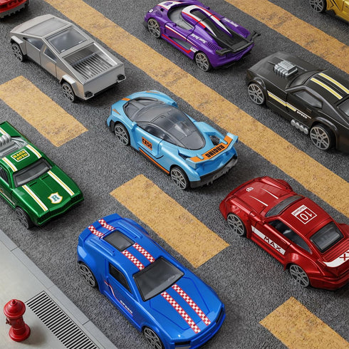 Yewkou 18-Pack, 1:64 Set, 3 (18 Pack) Toys Cars Scale Die-Cast Metal Vehicles Includes Pickup, Racing Cars,Sports Cars