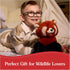 1 10 GUND Cedar Red Panda Plush, Premium Red Panda Stuffed Animals for Ages and Up, Orange/Blue