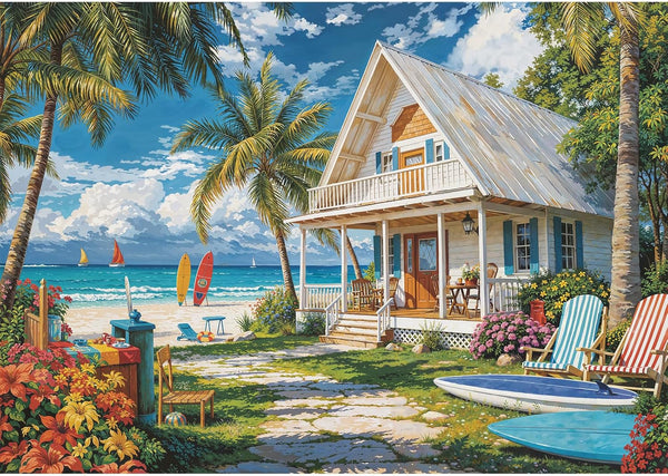Libeder 500 Piece Puzzles for Adults - Seaside Cottage, Beach House Puzzle, Home