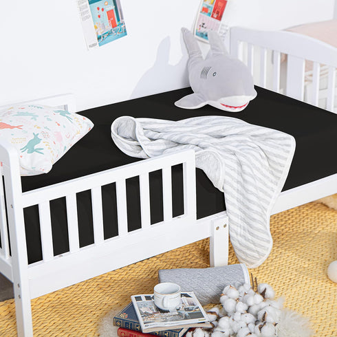 NTBAY 2 Pack 100% Brushed Microfiber Fitted Crib Sheet - Super Soft Cozy 28"x52" for Standard Crib and Toddler