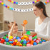 200 Star Ball Pit Balls Hearts for Toddlers, Phthalate Free BPA Free, 7 Bright Colors with Storage Bag