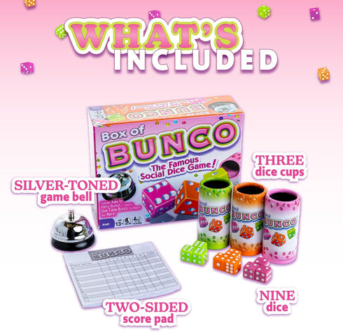 Continuum Games Box of Bunco Game Kit for Ladies Night - 2-12 Players