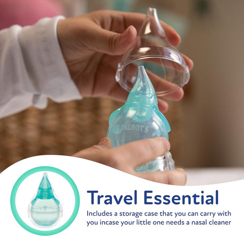 Talbot's Dr. Nasal Aspirator for Babies - Silicone - with Storage Case - Blue Elephant