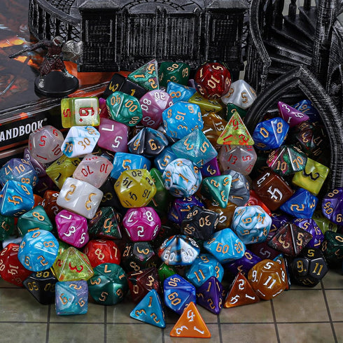 Set 26 7 (182pcs) CiaraQ DND Dice - x Polyhedral Dice for Dungeons and Dragons D&D RPG MTG Role Playing Table Games