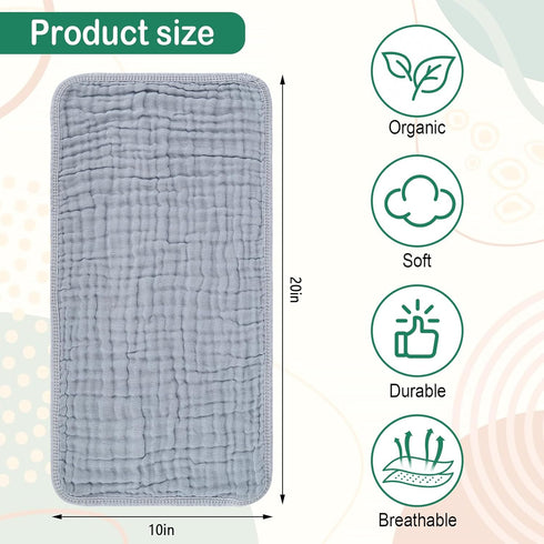 10 Pack 20x10Inch, 10 Synrroe Muslin Burp Cloths, Mixed Colors, Soft Absorbent Baby Burping Rags