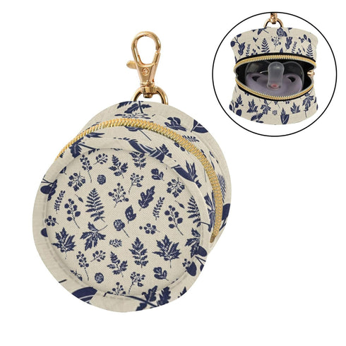PYBUG Leaf Round Pacifier Storage Case, Polyester & TPU Lined with Hook Buckle, Pacifier Container Box for Baby