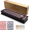 VVSBPL Wooden Cribbage Board Game Set with Metal Pegs and 2 Decks of