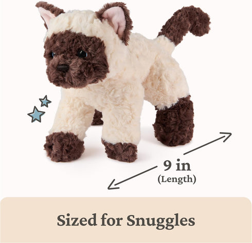 0 9 GUND Bootsie Siamese Kitten Plush Toy, Premium Cat Stuffed Animal for Ages and Up, Cream/Brown